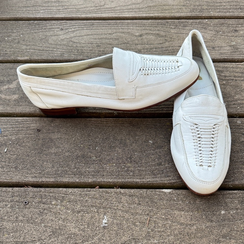 Vintage White Leather Men’s 21 Black Jack Polish-made Shoes - Sz 9.5